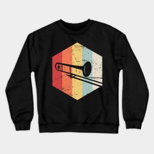 Retro 70s Trombone Marching Band Icon Crewneck Sweatshirt